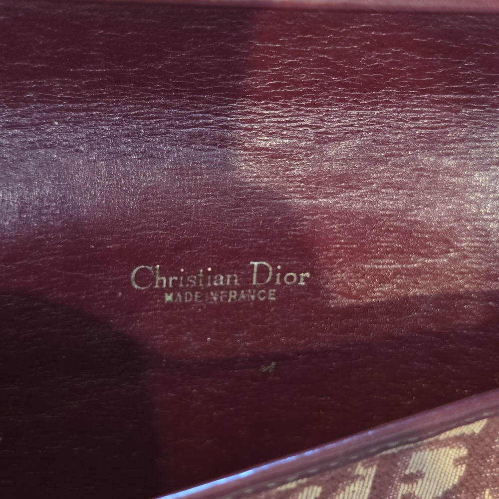 Dior Burgundy Leather Logo Envelope Clutch - Picture 3 of 4
